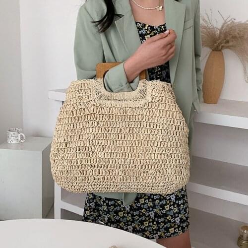 Summer Handmade Straw Large Capacity Womens Handbags 2021 Fashion Design Weave Travel Beach Bag Casual Female Big Basket Tote