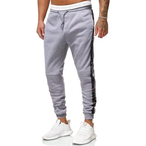 Mens Plus Size Side Camouflage Elastic Lace-up Casual Pants Loose Sports Pants Youth Outdoor Sports Pants Free Shipping