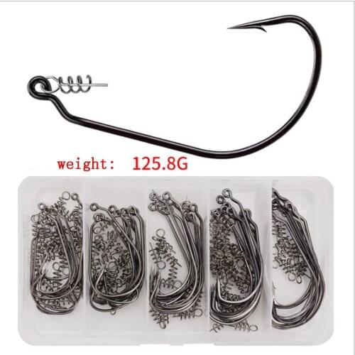 Wacky Hooks Senkos 50pc/lot Octopus Worm Hook High Carbon Steel Fishing Crank Pescal Wide Super Lock Fishhook Offset Pesca Peche