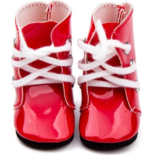 Soft PU Leather Doll Shoes 5 Cm Cute Boots for 14.5 Inch Doll 32-34Cm Paola Reina Girls Gift Doll Shose Accessories