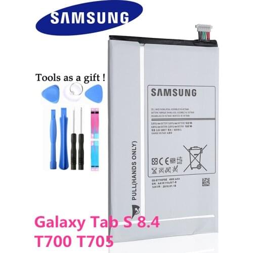 SAMSUNG Original Tablet Battery EB-BT705FBE Replacement For Samsung Galaxy Tab S 8.4 T700 T705 4900mAh Batteries + Free Tool Kit