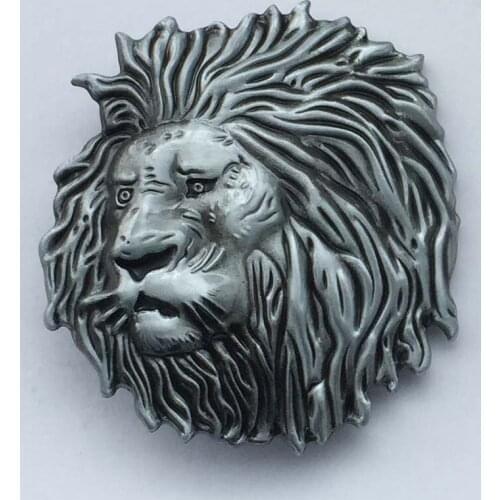 Silver Lion head Fashion mens metal belt buckle suitable for 4cm wideth belt with continous stock