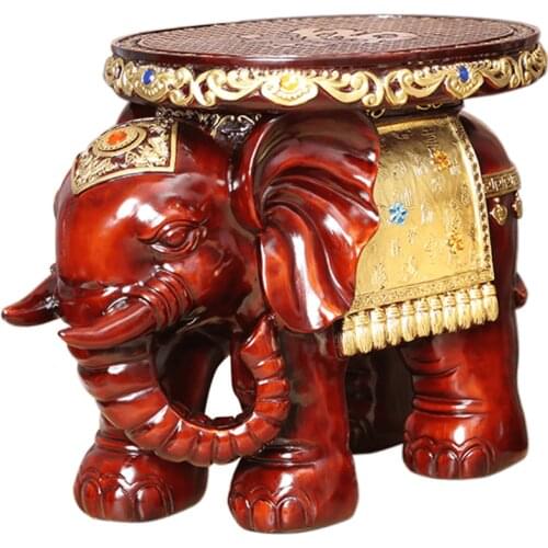 New Resin Elephant Change Shoe Cartoon Childrens Stool Carving Fine Craft Ornaments Office Home Decorations Wooden Stool