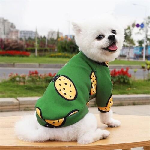 Warm Dog Clothes Cute Cartoon Print Puppy Dog Hoodies Small Dog Sweater for French Bulldog Winter Outdoor Pet Cat Coat Pullover