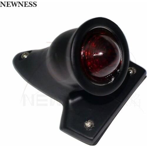Universal Black Tail Light Motorcycle Tail Brake Stop License Light for Harley Cafe Racer Bobber Cruiser Custom ATV BMW