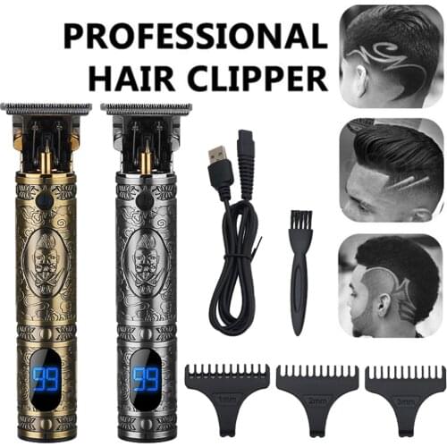 USB Hair Trimmer Rechargeable Hair Clipper Hair Cutting T-Outliner Barber Cordless Shaver Trimmer Beard Shaver For Men Haircut