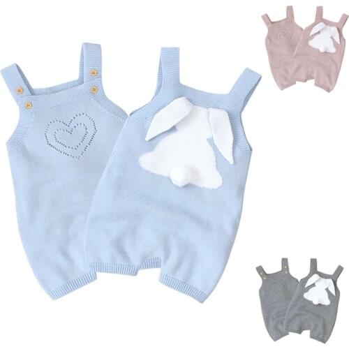 Infant Baby Boys Girls Knitting Cartoon Jumpsuit Overall Spring Autumn Toddler Baby Girl Knitting Romper Baby Girls Clothes