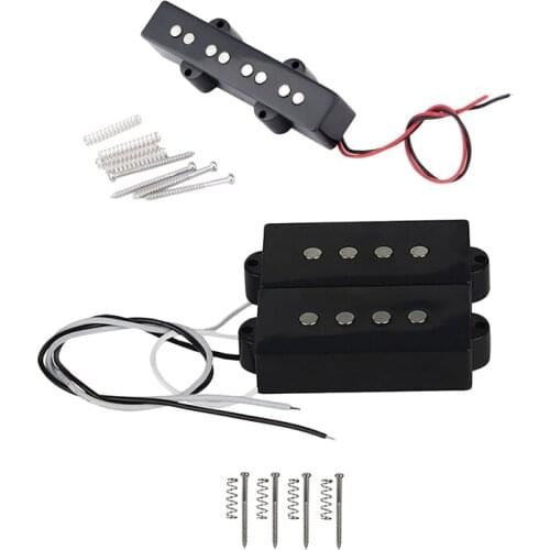 1 Set Pb P Bass Pickup Humbucker Pickup for 4 String P Bass Guitar Part & 1 Set Pro Electric Bass Open Type Noiseless Bridge Pic