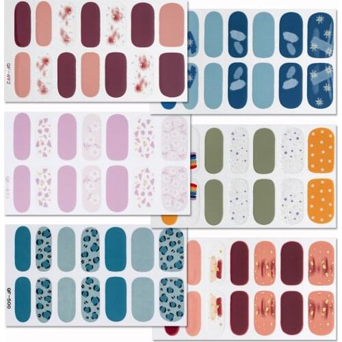 1 Sheet Autumn Series Nail Polish Strips Glitter Powder Sequin Fashion Nail Art Stickers Collection Manicure DIY for Party Decor