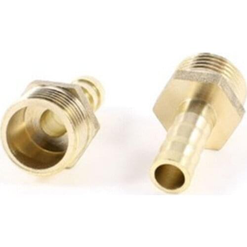 2 pcs 8mm Diameter Hose Barb to 3/8" PT Male Thread Brass Couplers Adapter