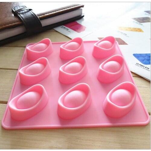 2019 Hot Sale shoe-shaped Gold Ingot 9 Holes Silicone Cake Chocolate Soap Ice Silicone Mold Mould For Fondant Handmade Soap Mold