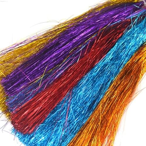 5 Packs Assortment Color Flat Crystal Flash Tinsel Fly Tying Material Glittering Bass Salmon Snapper Fishing lure baits material