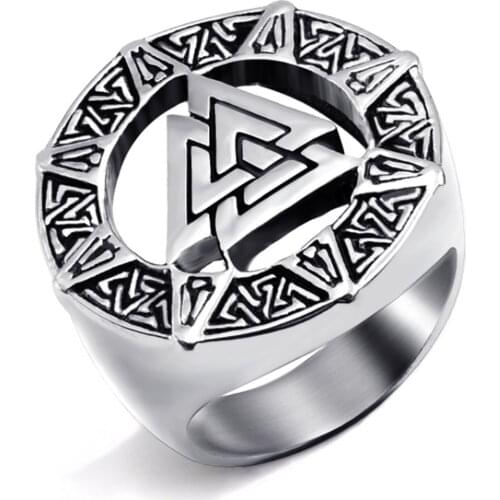 Punk Accessories Rune Texture Ring Men Glamour Jewelry Engagement Wedding Ring Christmas Gift