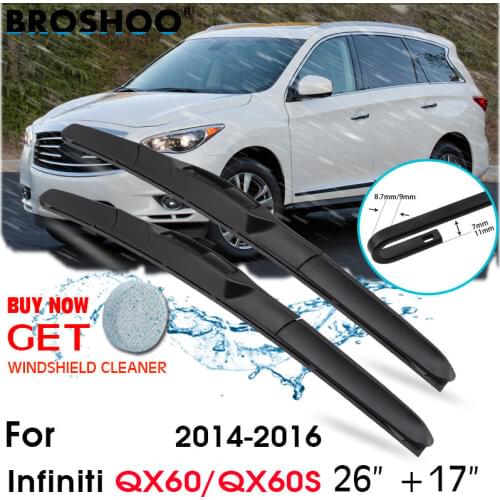 Car Wiper Blade Front Window Windscreen Windshield Wiper Fit Blades Accessories For Infiniti QX60/QX60S 26"+17" 2014-2016