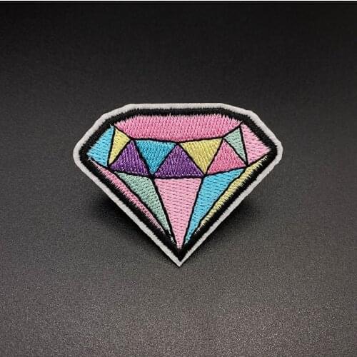 Diamond pink girl Cartoon Badges Embroidery Patch Applique Ironing Clothing Sewing Supplies Decorative Patches
