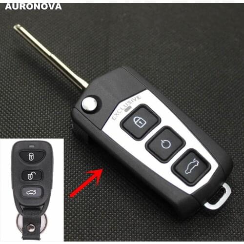 AURONOVA New Upgrade Folding Key Shell for Kia Cerato Sportage Forte 3+1 Back Buttons Remote Car Key Case DIY