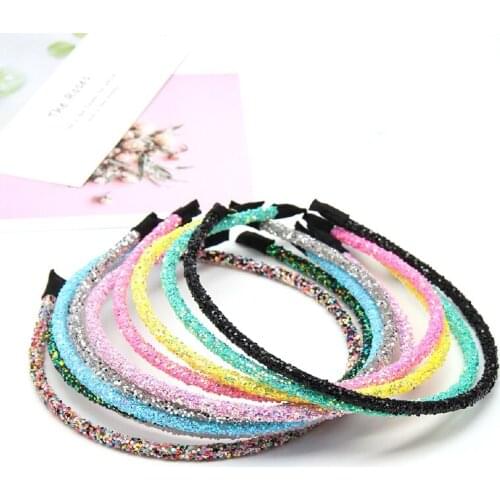CN Hair Accessories Chunky Glitter Hairband For Girl Women Summer Style Headband Candy Color Glitter Hairbands Hair Accessories