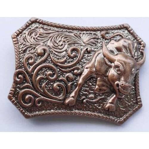 Hot Sale 3D Bull Solid Brass Belt Buckle Western Cowboy With Good Plating Suitable For 4cm Width Belt