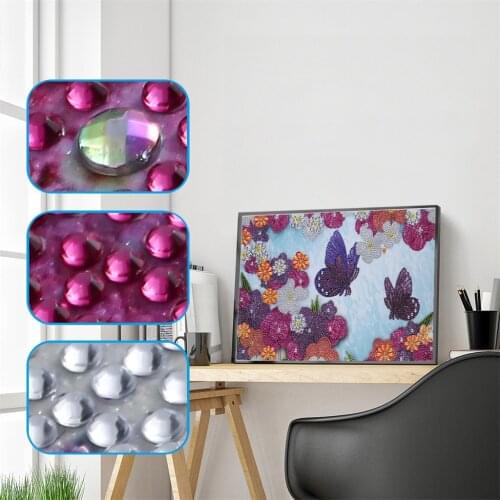 Colorful Flower Butterfly Special Shaped 5D DIY Diamond Painting Embroidery Rhinestone Partial Drill Cross Stitch Kits Crystal