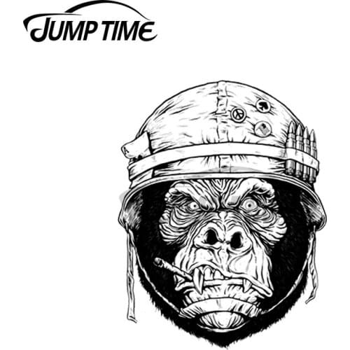 JumpTime 13 x 5.8cm For Gorilla Soldier Creative Car Stickers Trunk Laptop Decal Motorcycle RV Occlusion Scratch Car Styling