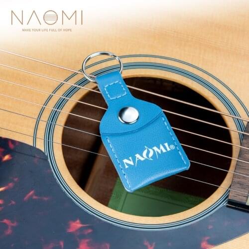 Naomi Guitar Picks Faux Leather Key Chain Style Bass Guitar Picks Plectrums Bag Holder Case Bottle Type 3 Free Guitar Picks