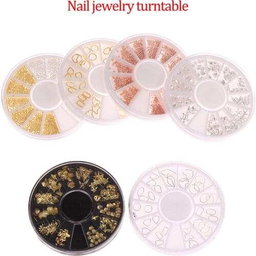 Gold Ocean Theme Metal Studs Sea Starfish Shell Turtle Flakes 3d Nail Art Decor Nail Glitter Sequins 3d Charms Nail 3d Flower
