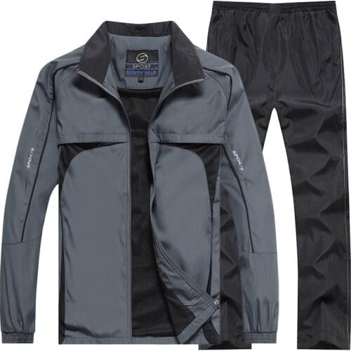 2021 Mens Running sets Autumn Set outwear Outdoor Sportswear Jogging Sport Suit Jacket+Pant Sweat suit Male Tracksuit