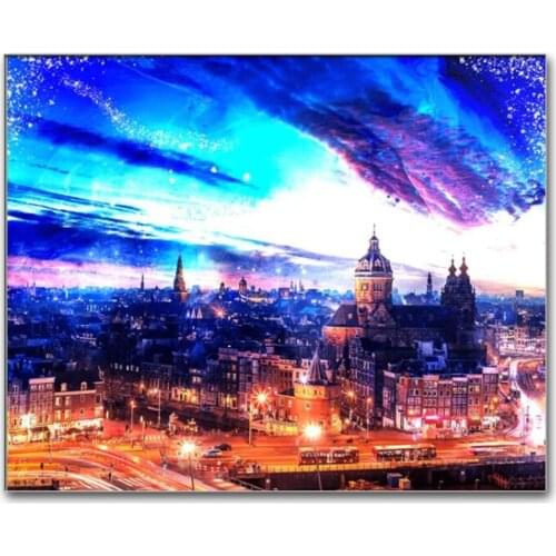 New diamond embroidery 5d painting, city landscape, diy diamond painting, cross stitch, 3D, diamond mosaic kit, pattern, puzzle