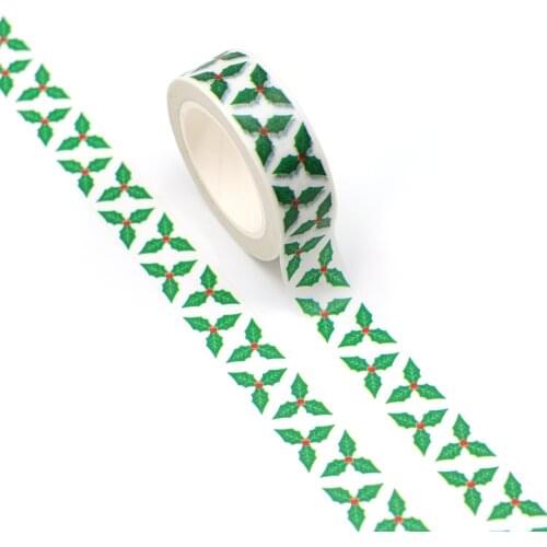 NEW 10pcs/Lot Decorative Christmas Leaves Washi Tapes Bullet Journal Adhesive Masking Tape Stationery