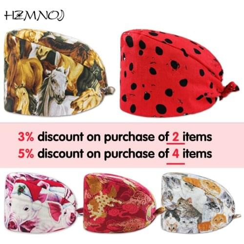 2021 New Four Seasons Universal Female Nurse Cap Surgeon Surgical Cap Dental Surgical Cap Unisex Beauty Salon Chef Scrub Cap