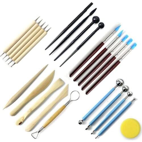 New 24pcs Ball Stylus Dotting Tools, Clay Pottery Modeling Set Carving Tools Rock Painting Kit for Sculpture Pottery