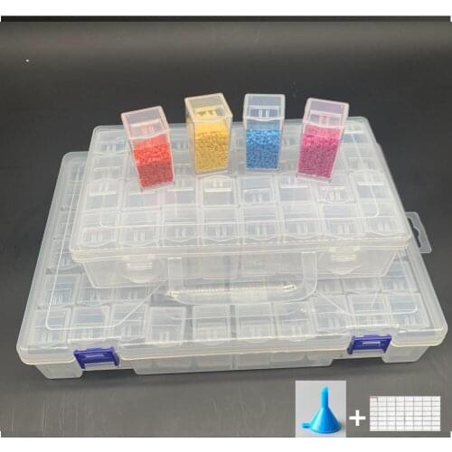 New 28/32/60 Checkered 5D Diamond Painting Rhinestone Storage Box Square Bottle Diamond Embroidery Tool Accessories Craft Storag