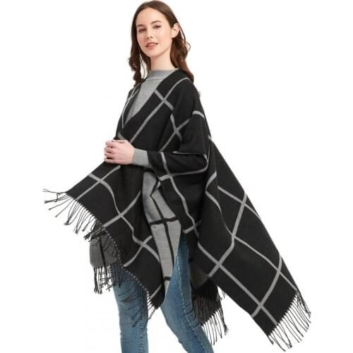 New Women Cashmere Pashmina Cloak Spring Autumn Warm With Tassel Ponchos Capes Soft All-match Thick Blanket Cappa