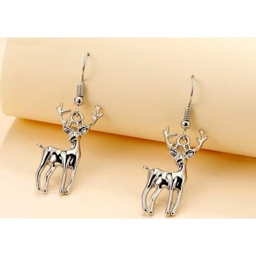 New Creative Christmas Ornaments Stylish Christmas Elk Crystal Deer Stud Earrings Women Fashion Jewelry Gift Christmas Ornaments