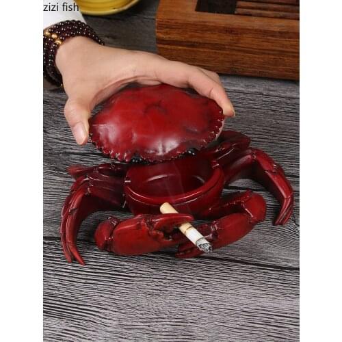 Red Animal Modeling Resin Ashtray with Lid Creative Gift for Boyfriend Ashtrays Cigarette Accessories Home Decorating Tools