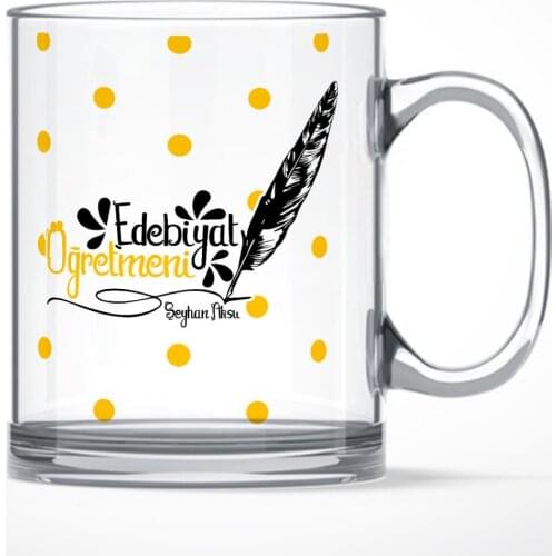 Personalized Letters Öğretmeni Glass Mug Cup-1