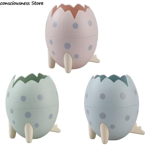 Cartoon Dinosaur Egg Tripod Pen Holder Desktop Storage Box Portable Mini Storage Container 12*8cm