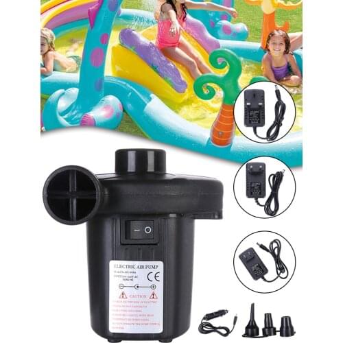 Portable USB rechargeable electric air pump, suitable for car outdoor swimming pool household air pump, with 3 nozzles