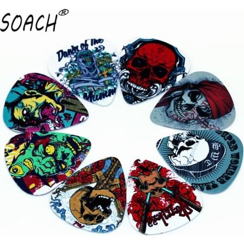 SOACH 10pcs Newest The cartoon skeleton Guitar Picks Thickness 0.46mm guitar pick ukulele for Guitar Accessories