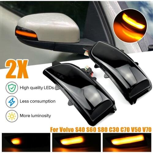 Dynamic Turn Signal Light LED Rearview Side Mirror Sequential Blinker Indicator Lamp For Volvo S80 2007-2013 S60 V40 V50 V70