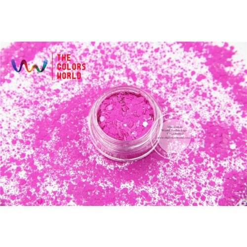 TCH306-H1 Peach Colors Mixed Hexagon Shape Solvent resistant Glitter Sequins for nail art nail gel DIY decoration