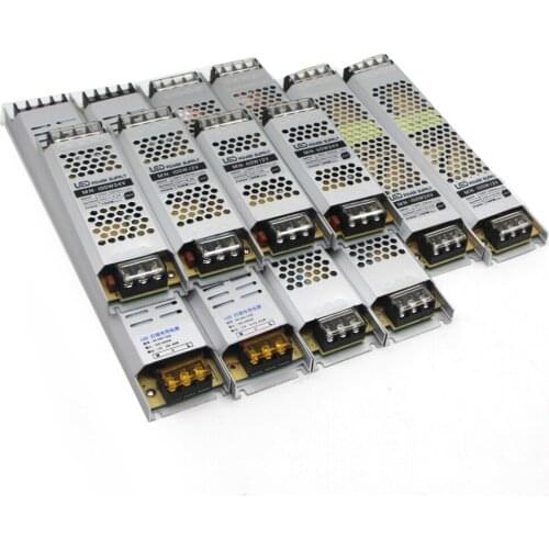 Ultra Thin Lighting Transformers DC 12V 24V 60W LED Power Supply 100W 150W 200W 300W 400W AC190-240V 220v Driver For LED Strips