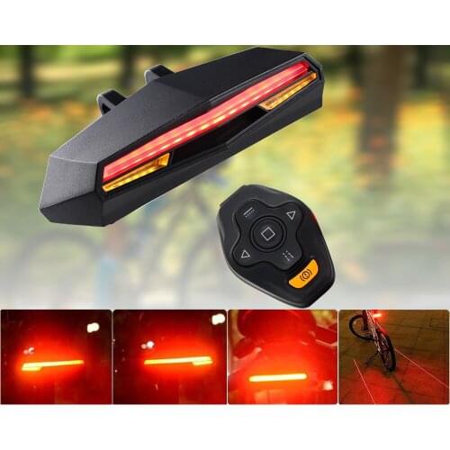 USB Rechargeable Tail Light Lamp Bicycle Bike Light LED Warning Rear Lights Cycling Smart Wireless Remote Control Turn Signal