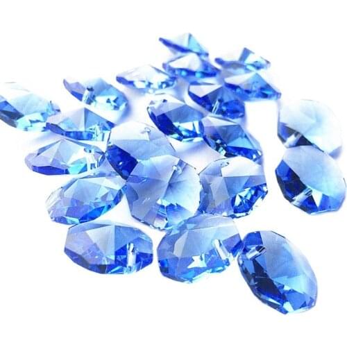 2000pcs/lot 14mm light blue Crystal glass beads with one hole,crystal lustres beads accessories for chandelier &curtain parts