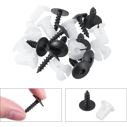 10pcs Car Auto Fastening Clips Torx Screws White Base Universal For BMW For Ford For Toyota Seat Clips Accessories