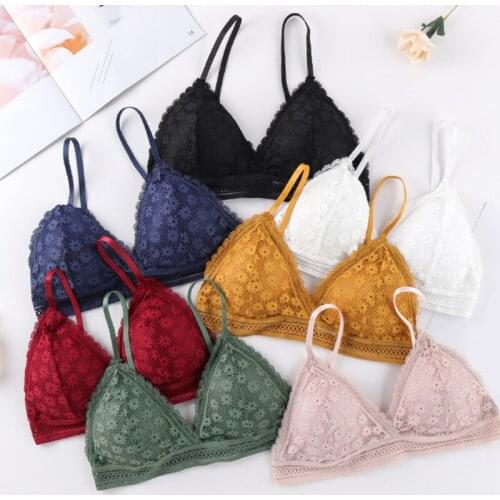 Women Padded Bras Beauty Back Wrapped Chest Wire Free Bras Comfortable Lace Lingerie 2020 New