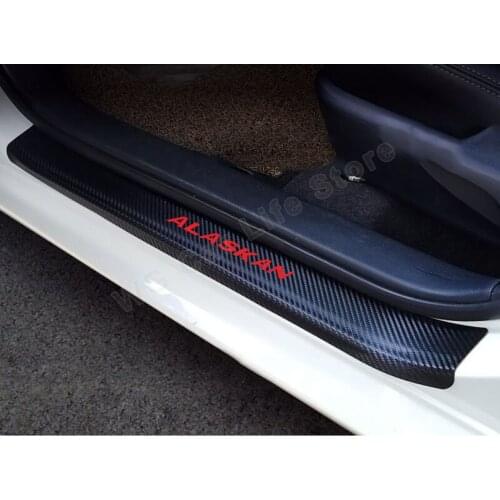 4PCS Car Door Threshold Sticker Carbon Protector Door Sill Guards Stickers for Renault Alaskan