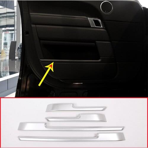 4pcs For Land rover Range Rover Vogue L405 2013-2017 Black Glossy Car ABS Chrome Interior Door Decoration Strip Trim Accessories