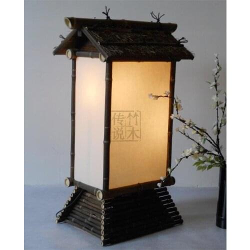 Bamboo retro wood chinese style floor lamp japanese Japanese teahouse clubhouse