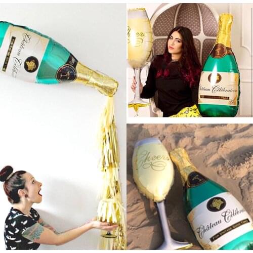 1pcs large champagne wine bottle wedding anniversary party aluminum foil balloon decoration gift inflatable air ball